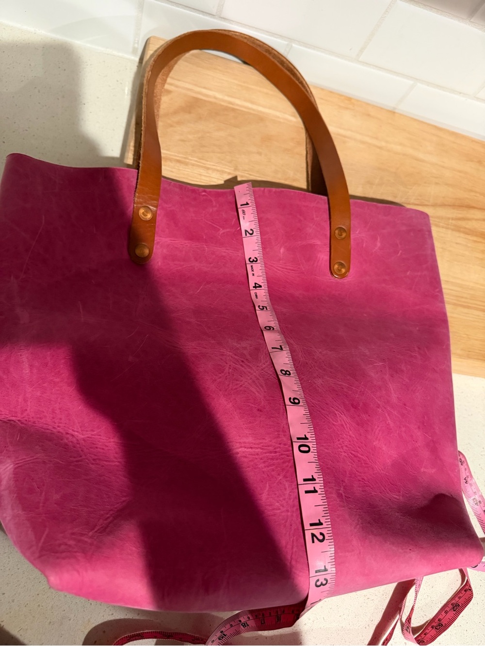 KMM & Co Pink leather tote - Picture 10 of 12